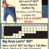 Big and Tall 501 Size chart (Inaccurate)