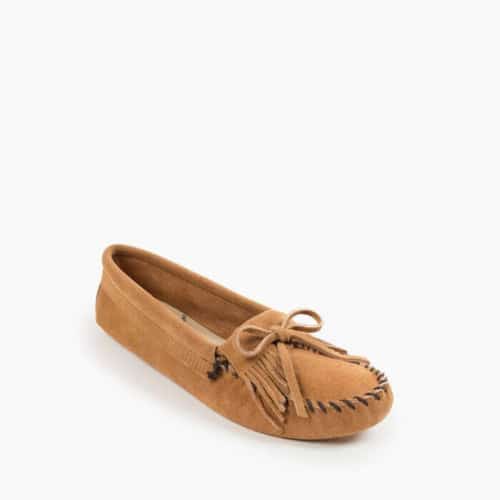 Women's Kilty Soft Sole Moccasin Taupe as a Mother's day gift idea