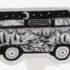 vw van vinyl sticker with night sky mountains rivers trees moon