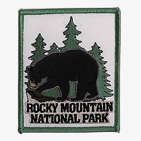 ROCKY MOUNTAIN NATIONAL PARK bear and trees embroidered patch